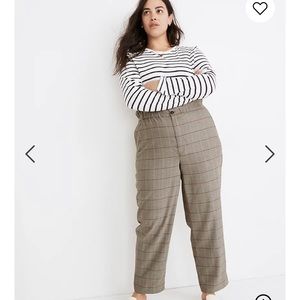 Madewell Paperbag Tapered Pants in Glen plaid